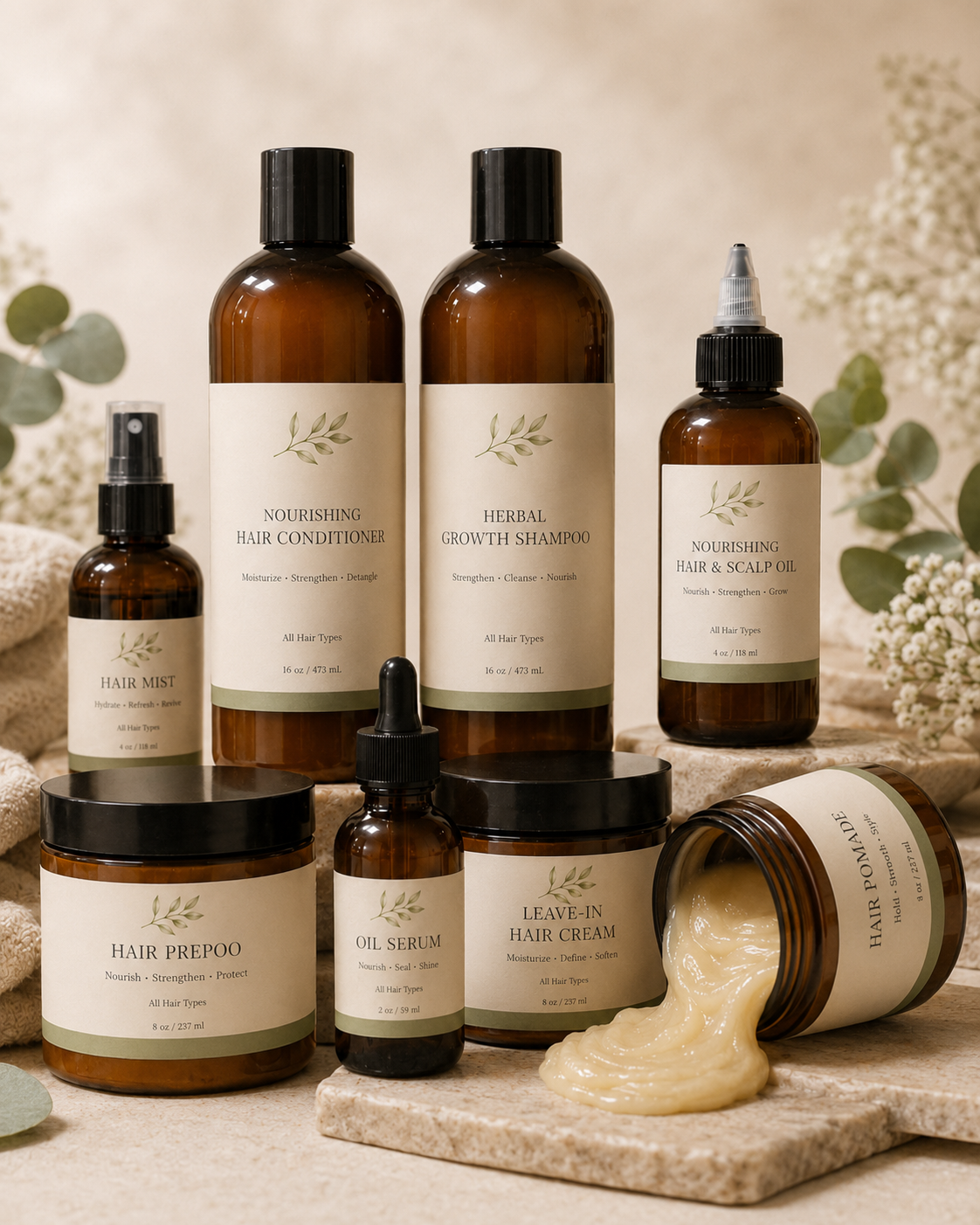 FREE SHIPPING SherloveHair Complete Growth Combo – 8 PCS